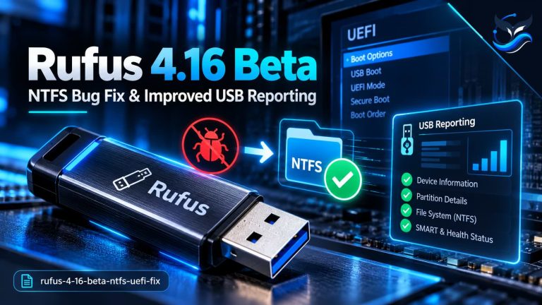 انتشار Rufus 4.16؛ رفع مشکل قدیمی NTFS در میلیون‌ها کامپیوتر و بهبود شناسایی USB
